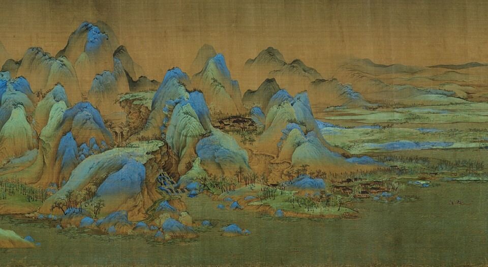 千里江山图卷.北宋王希孟作.128862X5160像素.绢本设色.故宫博物院藏