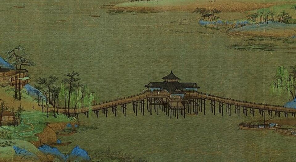 千里江山图卷.北宋王希孟作.128862X5160像素.绢本设色.故宫博物院藏