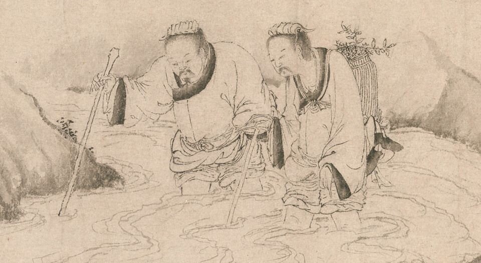 刘晨阮肇入天台山图卷.元.赵苍云绘.76682X2651像素.大都会艺术博物馆藏