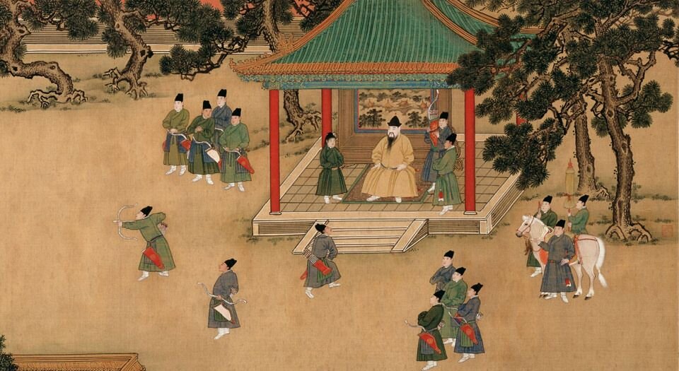 明宣宗行乐图卷.36088X1966像素.故宫博物院藏.绢本设色