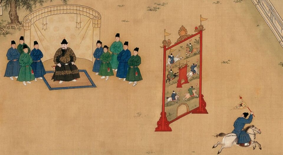 明宣宗行乐图卷.36088X1966像素.故宫博物院藏.绢本设色