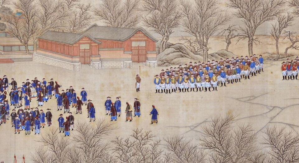 合画冰嬉图.清张为邦.姚文瀚合笔.57728×3514像素.故宫博物院藏卷