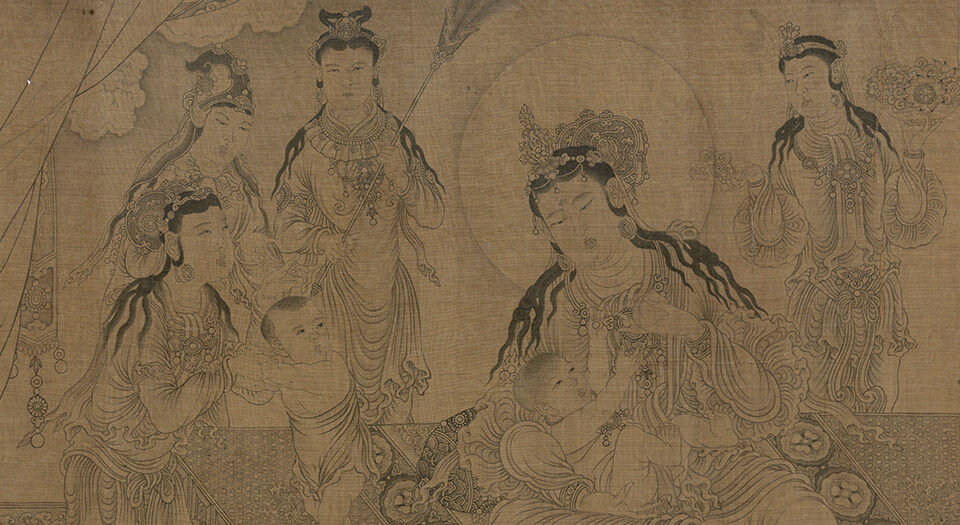 姨母育佛图.元王振鹏绘.52362X4992像素.美国波士顿美术馆藏