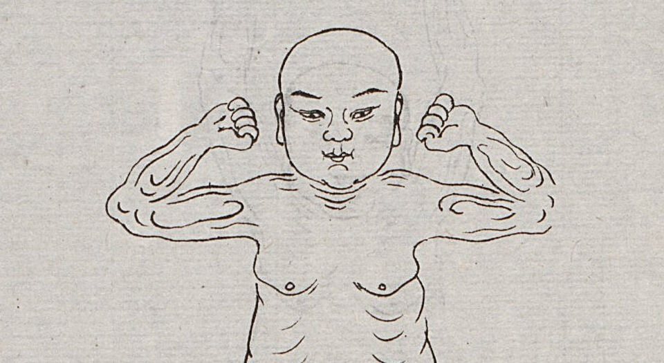 易筋经外经图说.附八段锦图.清梁世昌撰.清末上海同文书局石印本