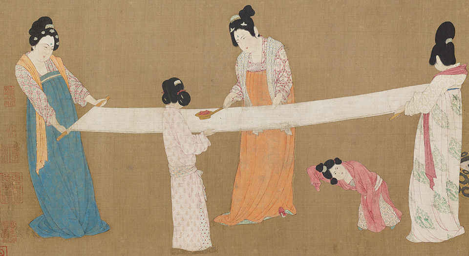 捣练图.唐张萱绘.宋徽宗摹本.37504X3120像素.美国波士顿博物馆藏