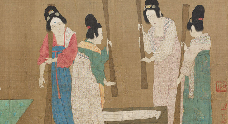 捣练图.唐张萱绘.宋徽宗摹本.37504X3120像素.美国波士顿博物馆藏