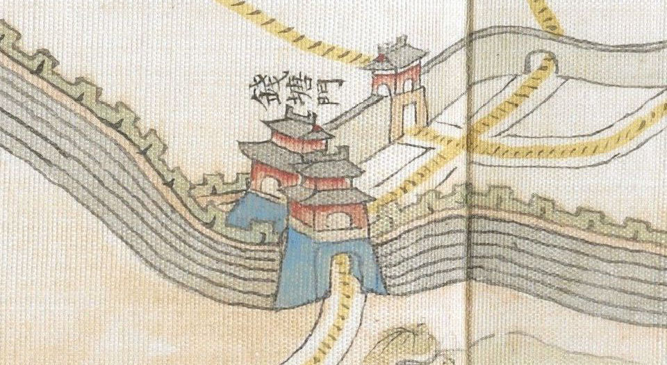 自杭州行宫游西湖道里图说.五幅.清乾隆16年彩绘绢本