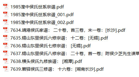 侯氏家谱9本侯氏族谱侯家宗谱家训明清民国古籍