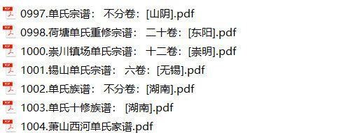 单氏家谱7本单氏族谱单家宗谱家训明清民国古籍