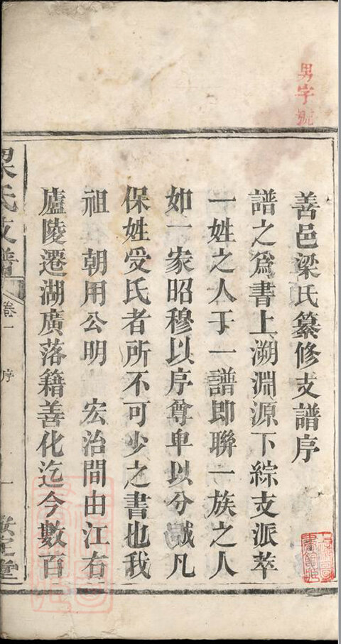 梁氏家谱21本梁氏族谱梁家宗谱家训明清民国古籍