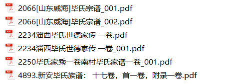 毕氏家谱6本毕氏族谱毕家宗谱家训明清民国古籍