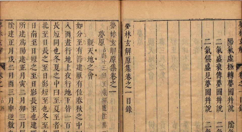 梦林玄解.梦原.梦论.梦禳各2卷.梦占23卷.宋.邵雍辑.明.陈士元补.明崇祯09年刊本