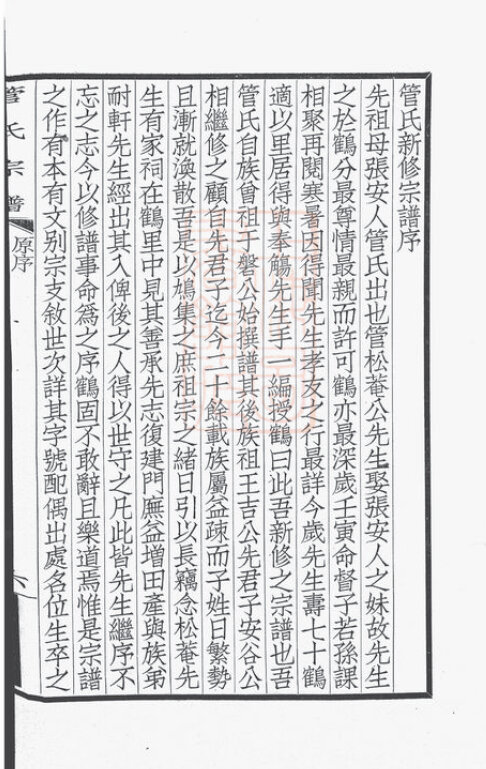 管氏家谱14本管氏族谱管家宗谱家训明清民国古籍