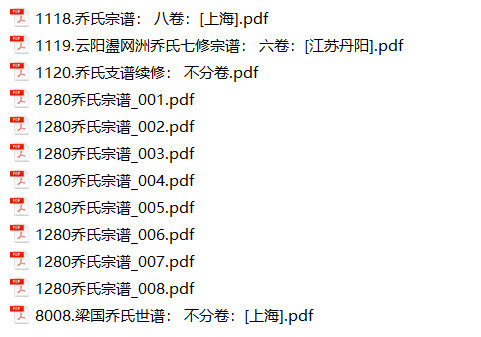乔氏家谱12本乔氏族谱乔家宗谱家训明清民国古籍