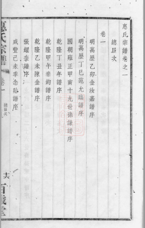 惠氏家谱1本惠氏族谱惠家宗谱家训明清民国古籍