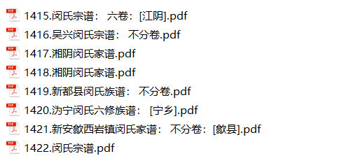 闵氏家谱8本族谱宗谱家训明清民国古籍