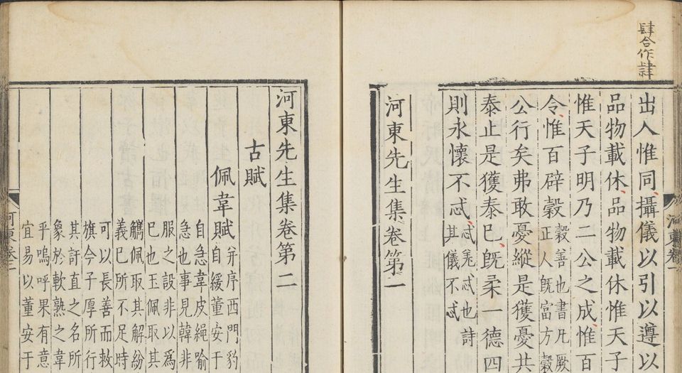 河东先生集.45卷.外集.龙城录.附录.各2卷.集传.1卷.柳宗元撰.廖莹中集注.明嘉靖时期郭云鹏济美堂翻刻宋廖氏世彩堂本