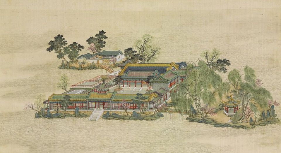 御制圆明园图咏.上下两卷.清光绪十三年天津石印书屋刊本