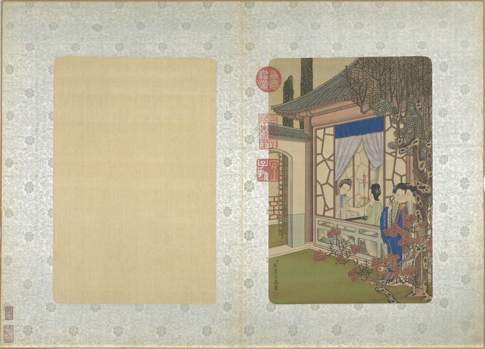 仕女图册. 八开. 清. 焦秉贞. 画. 绢本设色(30.9x20.4 厘米)