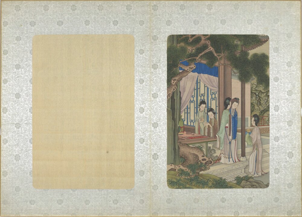 仕女图册. 八开. 清. 焦秉贞. 画. 绢本设色(30.9x20.4 厘米)