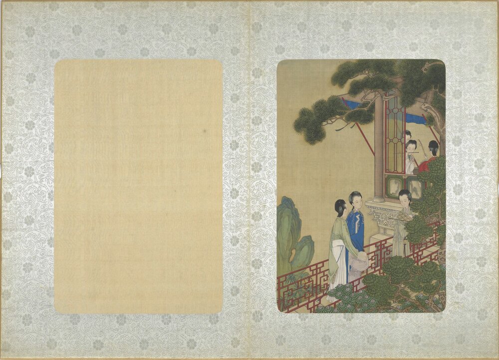 仕女图册. 八开. 清. 焦秉贞. 画. 绢本设色(30.9x20.4 厘米)