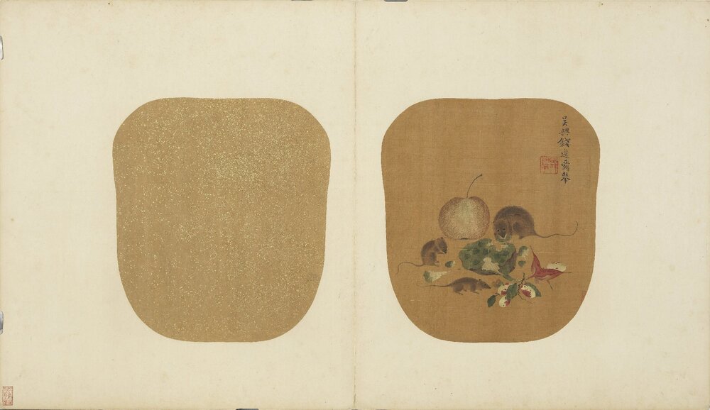 宋元名人花鸟合璧画册. 十二开. 绢本设色