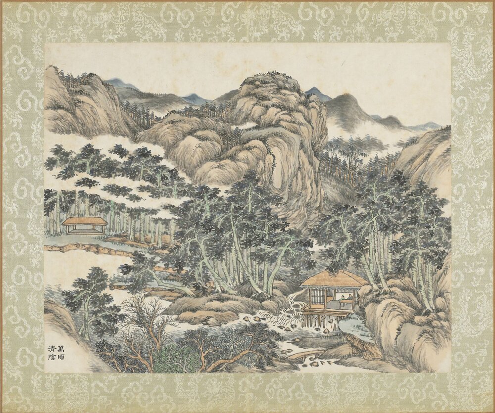 元春集万图册. 十二开. 清. 弘旿画. 纸本设色(25.2x31.1 厘米)