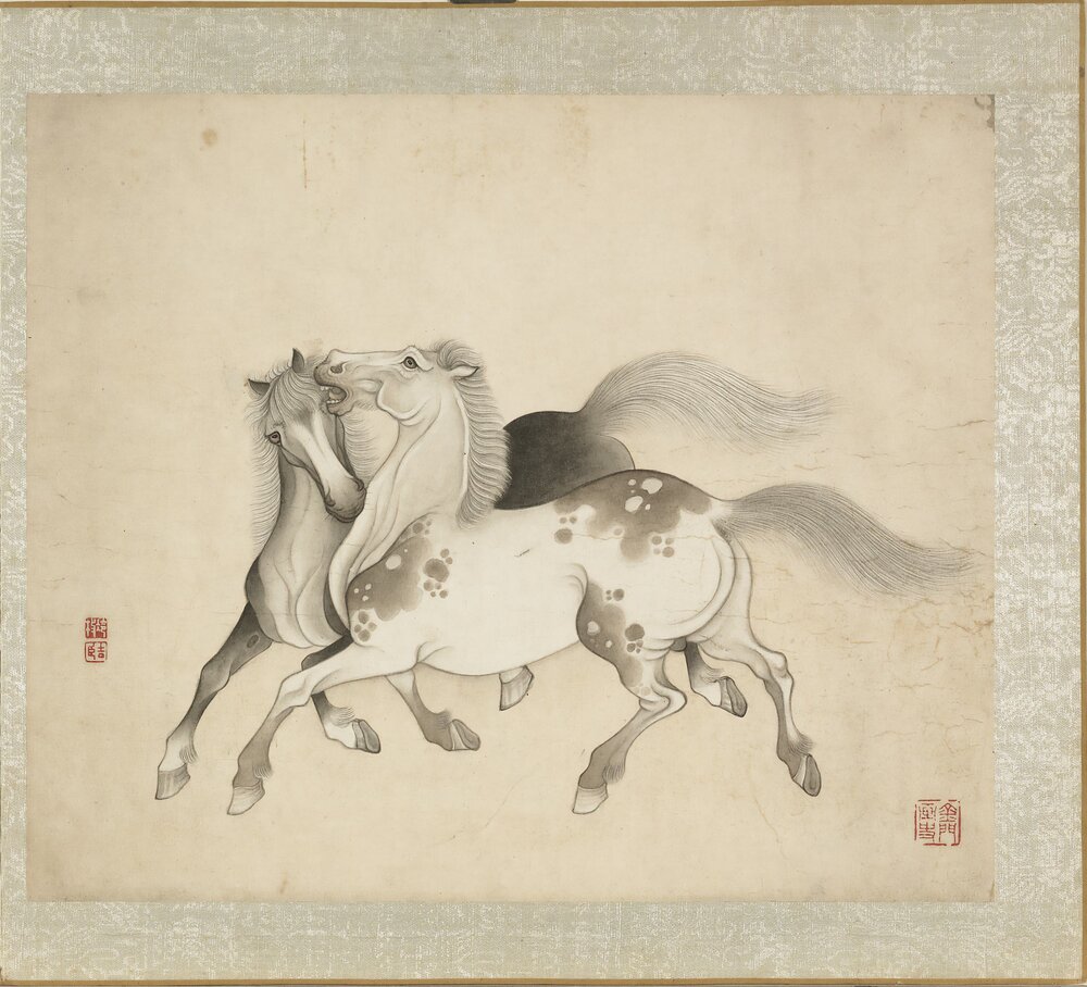 画马册. 八开. 清. 冷枚绘. 纸本设色(29.4x35.2 厘米)清康熙五十七年