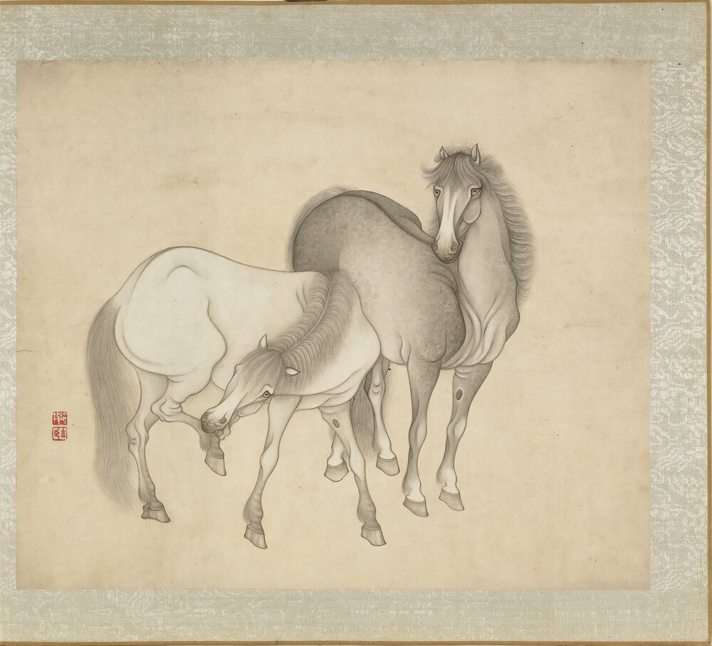 画马册. 八开. 清. 冷枚绘. 纸本设色(29.4x35.2 厘米)清康熙五十七年