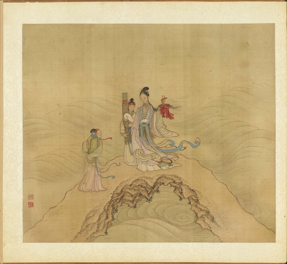 列仙图册. 十二开. 清. 冷枚绘. 绢本设色(38x42 厘米)大英博物馆藏
