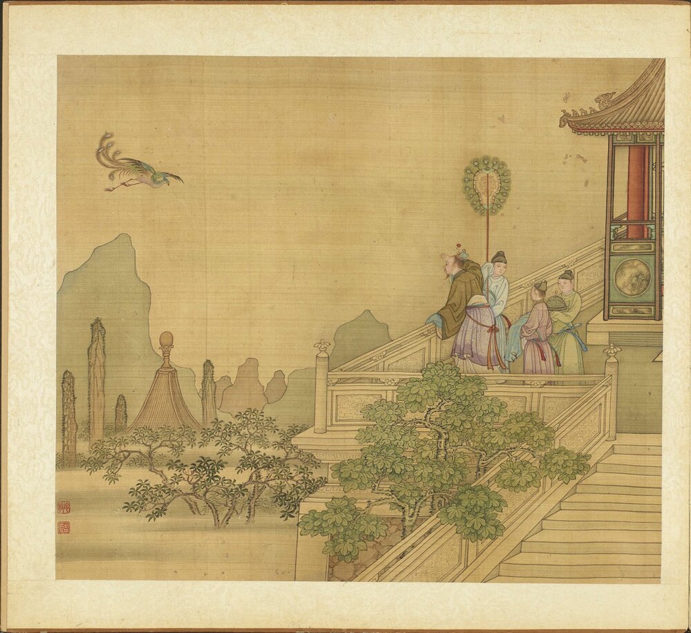列仙图册. 十二开. 清. 冷枚绘. 绢本设色(38x42 厘米)大英博物馆藏