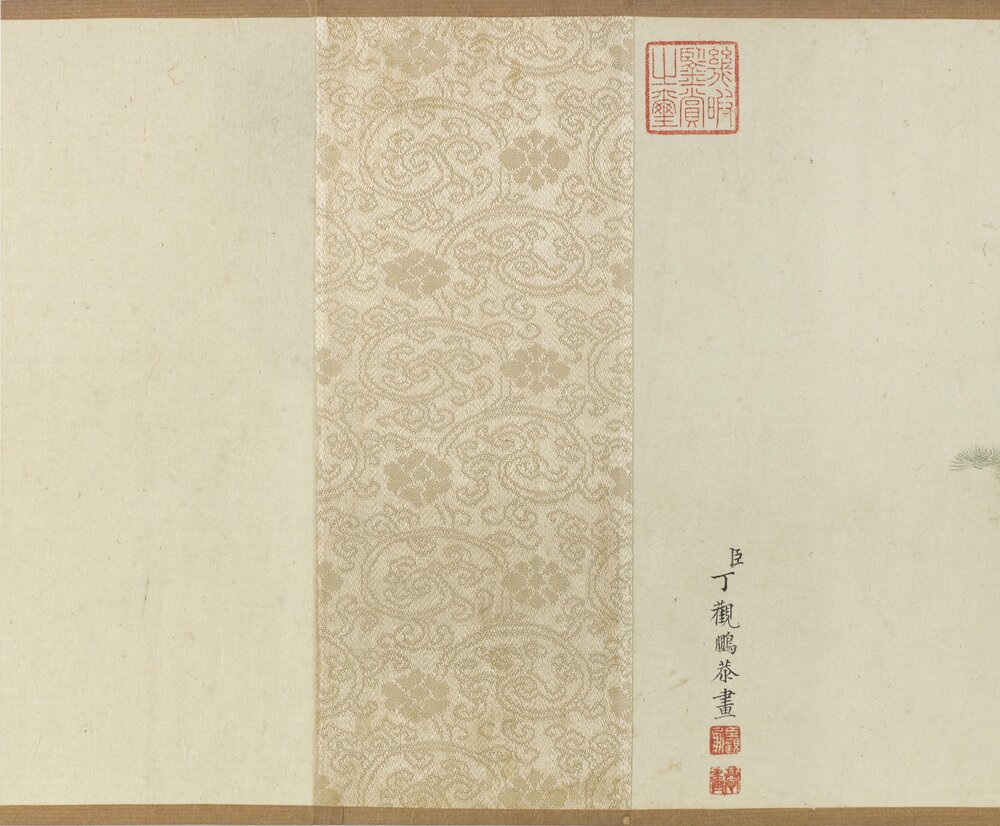 宫女婴戏图卷. 清. 丁观鹏. 绘. 纸本设色(17.4x93.5 厘米)