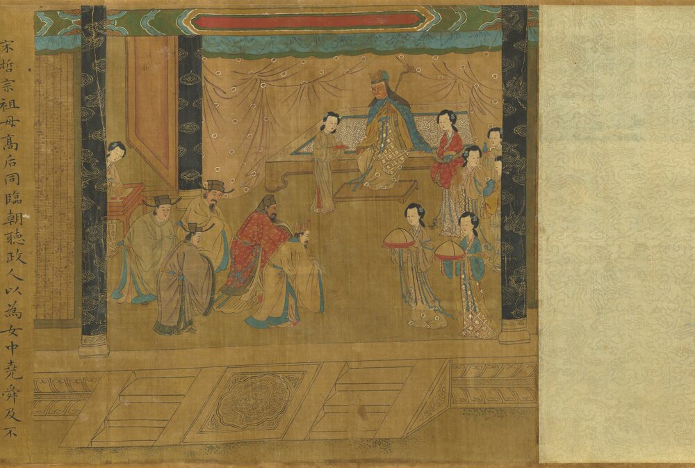 贤后事迹手卷. 元. 王振鹏. 画. 绢本设色(30.3x470.5 厘米)