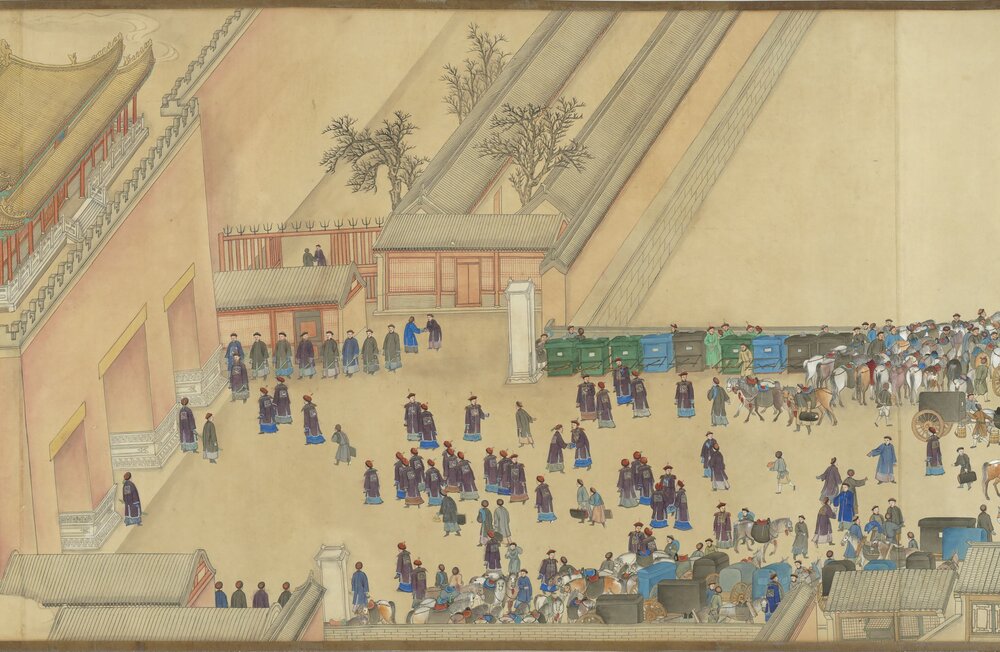 日月合璧五星联珠图卷. 清. 徐扬绘. 纸本设色(48.9x1342.6 厘米)清乾隆二十六年