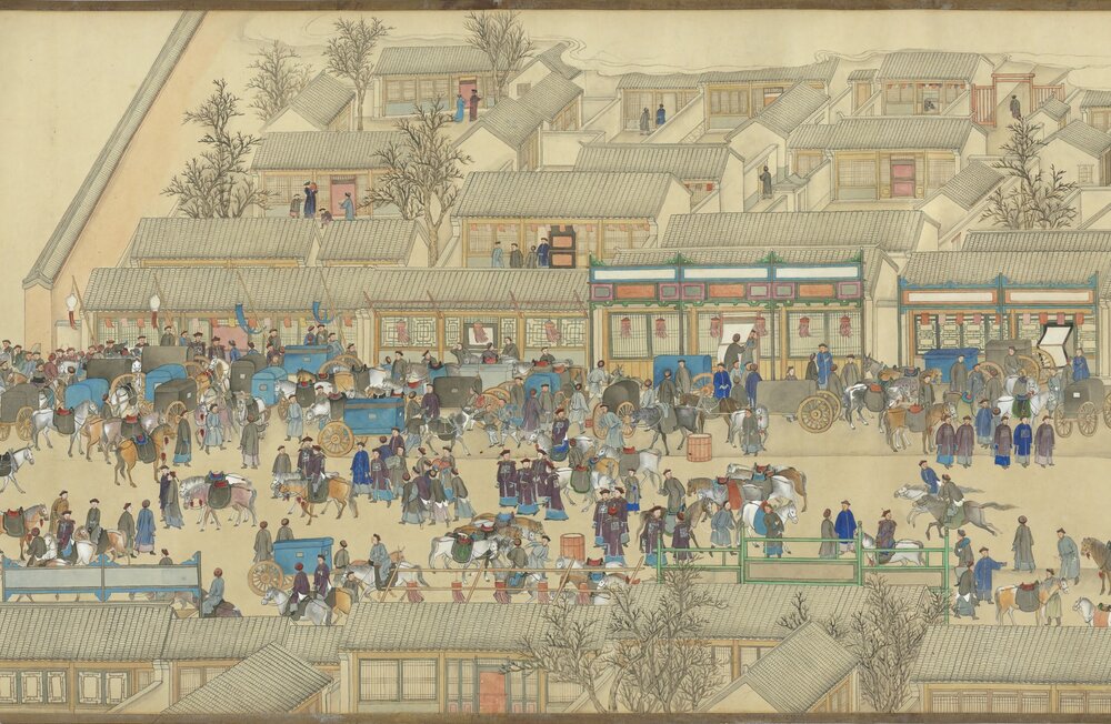 日月合璧五星联珠图卷. 清. 徐扬绘. 纸本设色(48.9x1342.6 厘米)清乾隆二十六年