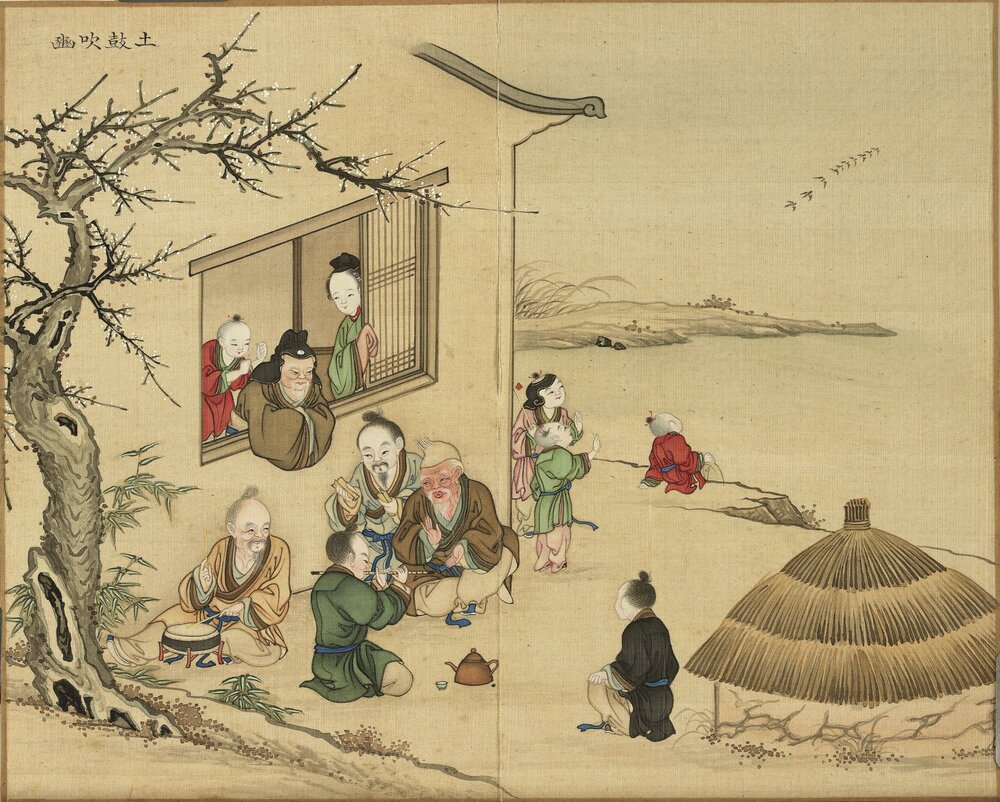 四时欢庆图册. 十二开. 清人绘. 绢本设色(18.5x23 厘米)