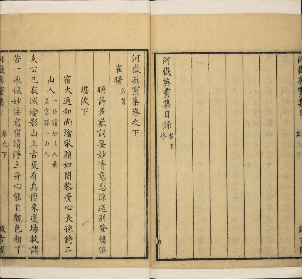 河岳英灵集. 三卷. 唐. 殷璠编选. 明崇祯元年毛氏汲古阁刊《唐人选唐诗》本