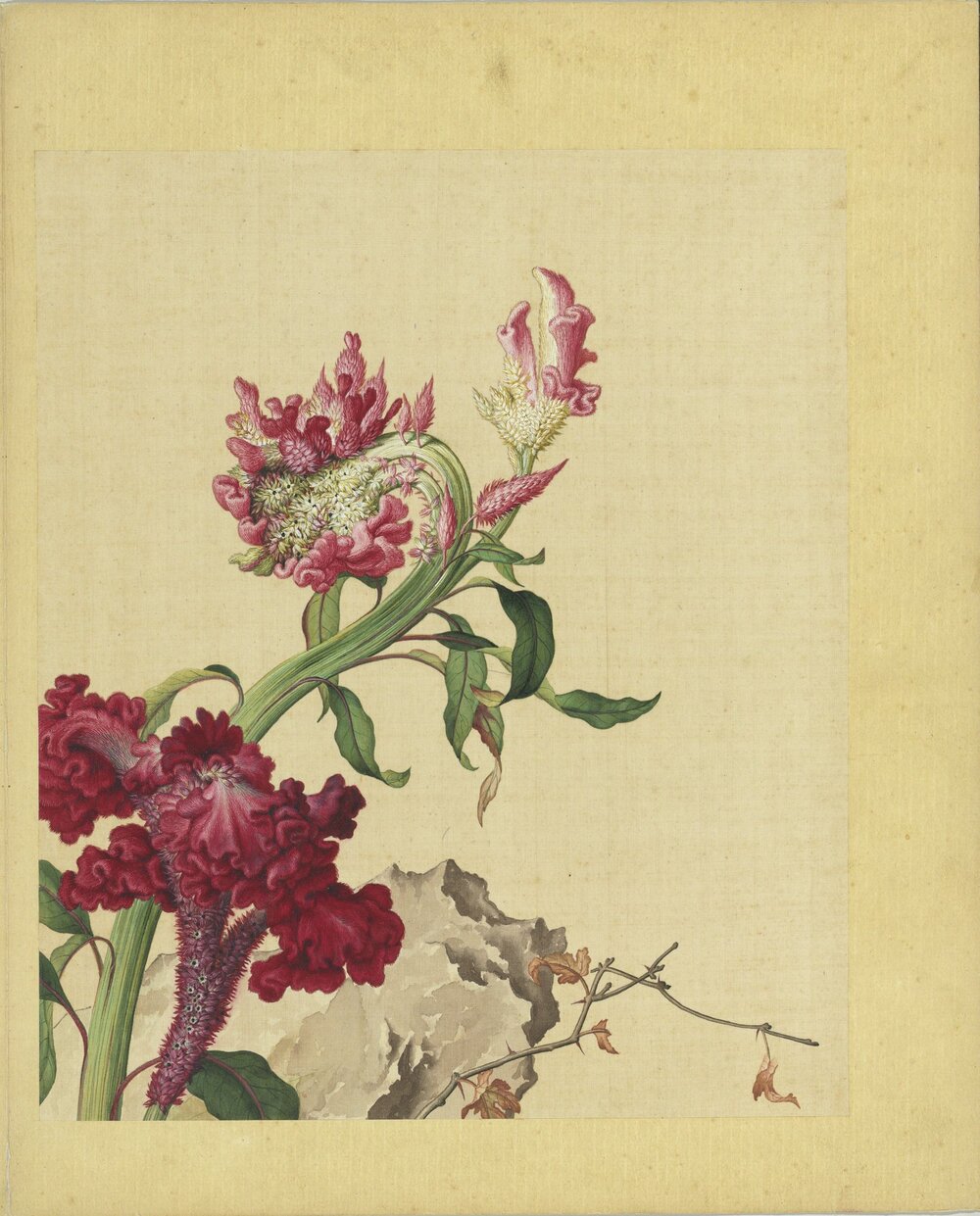 仙萼长春图册. 十六开. 清. 郎世宁画. 绢本设色（33.3x27.8 厘米）