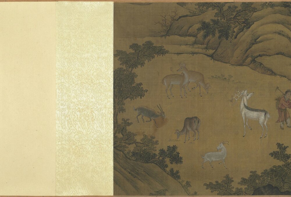 百禄图卷. 明. 佚名绘. 绢本设色(45.6x290 厘米)