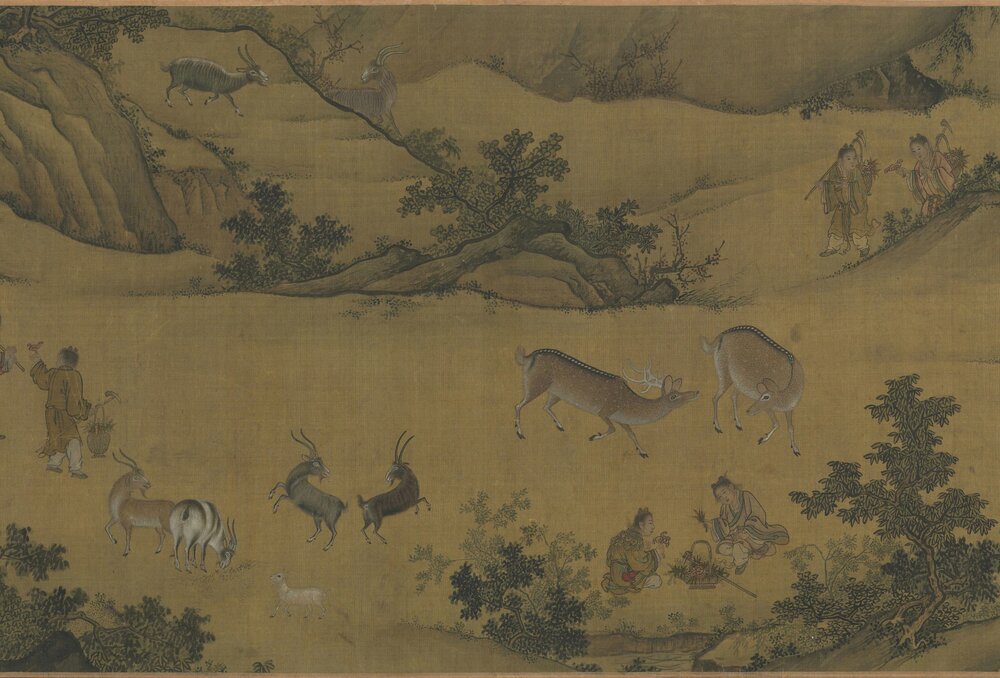 百禄图卷. 明. 佚名绘. 绢本设色(45.6x290 厘米)