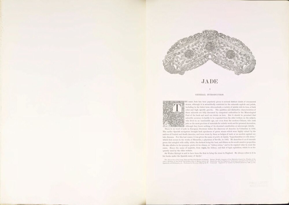 玉器的调查与研究.The Bishop Collection.investigations and studies in jade. 两卷.BY Heber Reginald Bishop.1906 年
