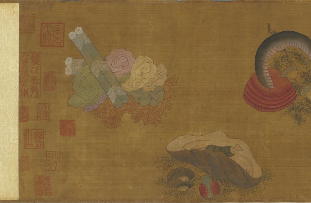 海珍图卷. 南宋. 刘松年. 绘. 绢本设色(26.8x320.7 厘米)故畫 001461