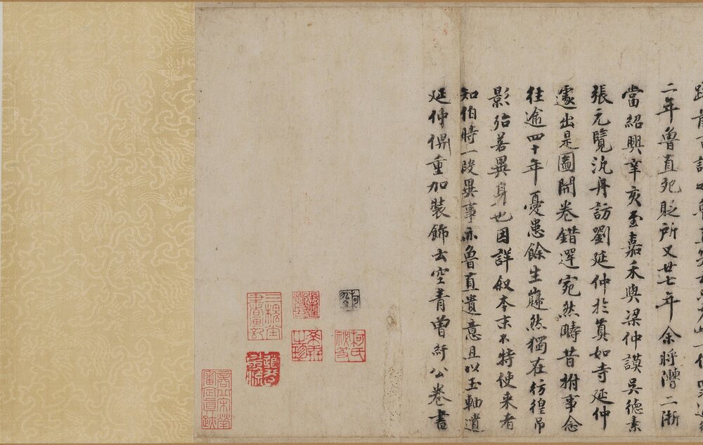 五马图卷. 北宋. 李公麟绘. 纸本墨笔淡彩(28.1×216.9 厘米)