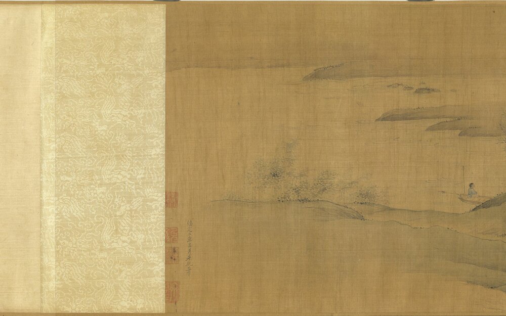 春社醉归图卷. 南宋绍定二年. 朱锐绘. 绢本设色(31.7x326.3 厘米)