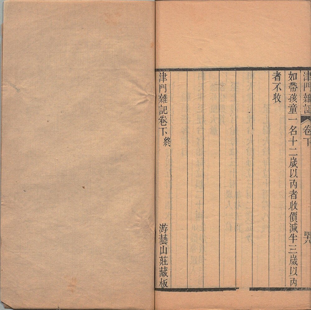 津门杂记. 上中下卷. 清. 张焘撰. 清光绪十年游艺山庄刊本