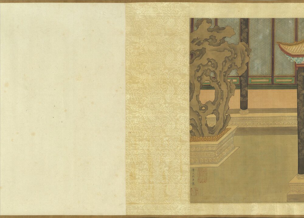百美图卷. 旧传明. 仇英. 绘. 绢本设色(36.8x483.2 厘米). 台北故宫博物院藏