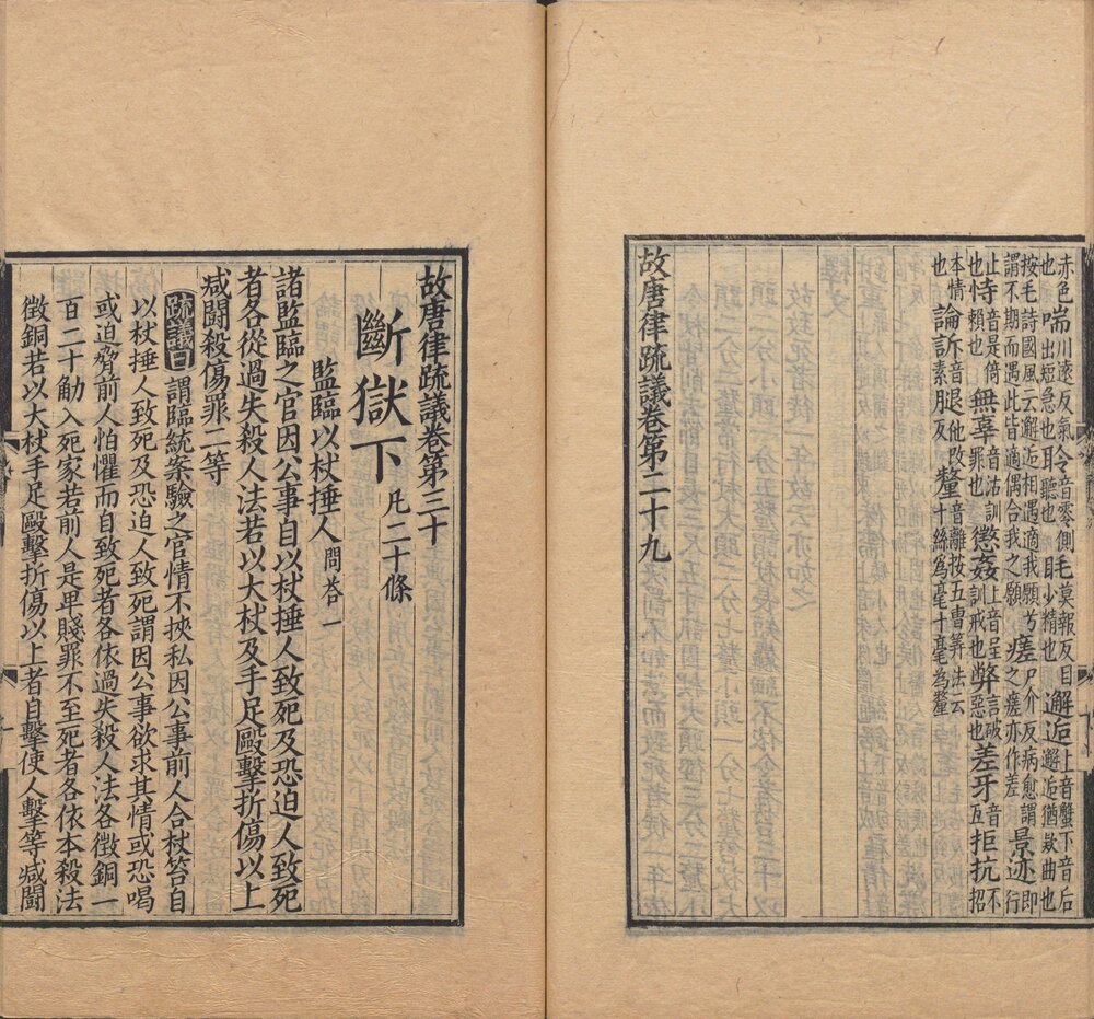 故唐律疏议. 三十卷. 唐. 长孙无忌等撰. 清. 顾广圻校. 清嘉庆十三年兰陵孙星衍覆元崇化余志安勤有堂刊本