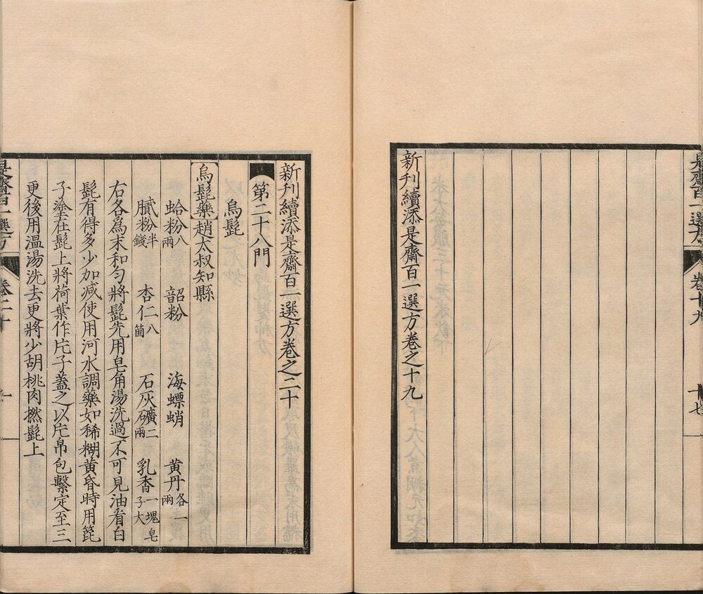 新刊续添是斋百一选方. 二十卷. 宋. 王璆著. 日本宽政十一年濯缨堂覆元建安刘氏刊本