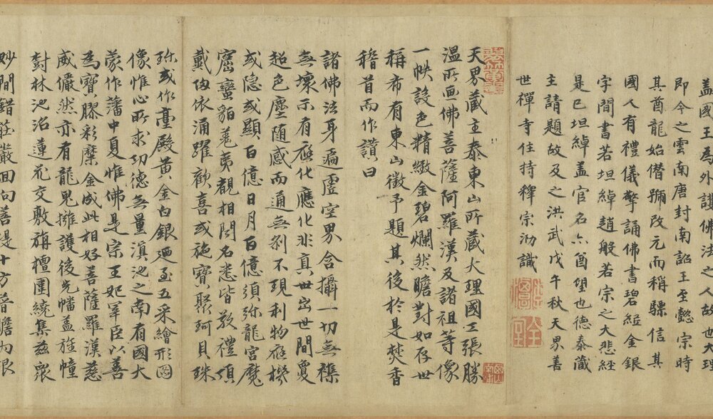 梵像图卷. 宋时大理国描工. 张胜温. 画. 纸本设色. 泥金描金