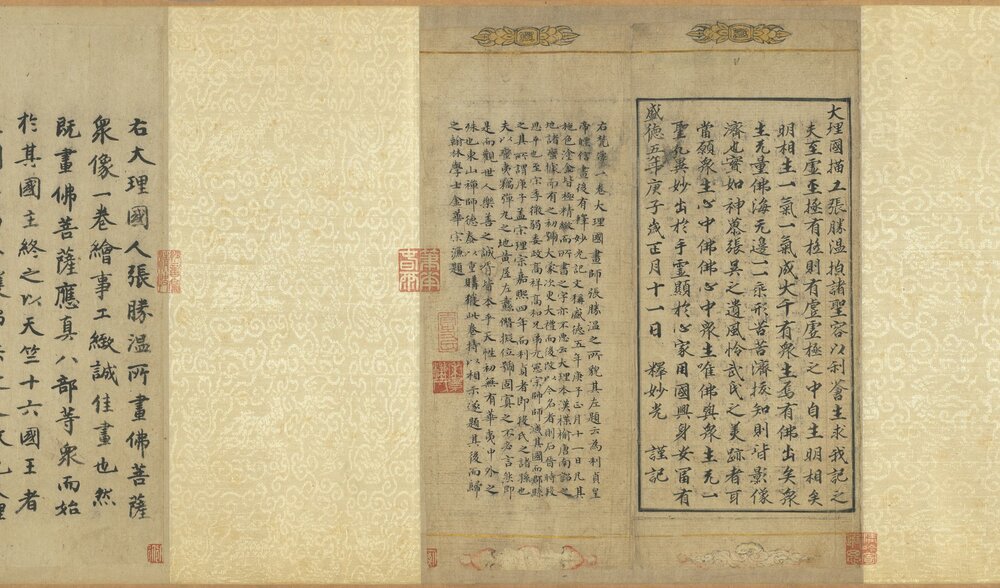 梵像图卷. 宋时大理国描工. 张胜温. 画. 纸本设色. 泥金描金